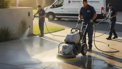 Concrete pressure cleaning in Wellesley, MA for driveways and walkways by Wellesley Paint Pros