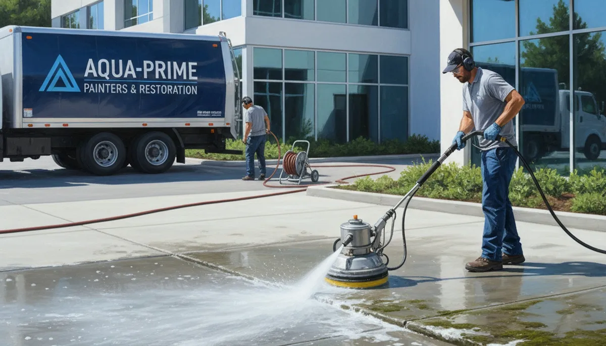 Concrete pressure cleaning for driveways and walkways in Wellesley, MA by Wellesley Paint Pros
