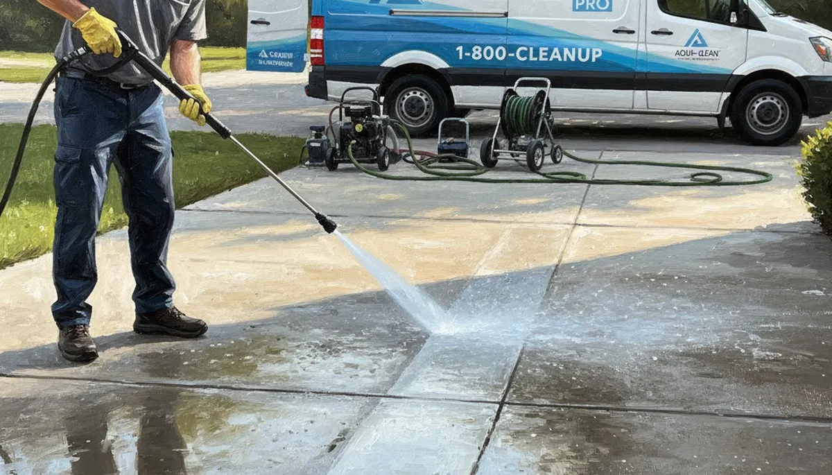 Concrete pressure cleaning in Wellesley, MA for driveways and walkways by Wellesley Paint Pros