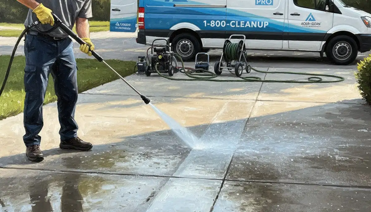 Concrete pressure cleaning in Wellesley, MA for driveways and walkways by Wellesley Paint Pros