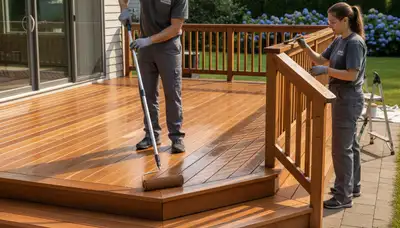 Deck painting in Wellesley, MA by Wellesley Paint Pros for lasting weather protection