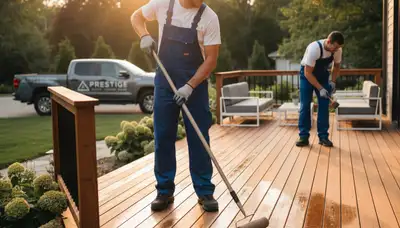 Professional deck sealing service in Wellesley, MA to protect wood from moisture and weather damage