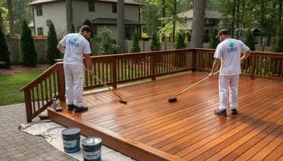 Professional deck staining in Wellesley, MA for weather-resistant wood protection and a smooth finish
