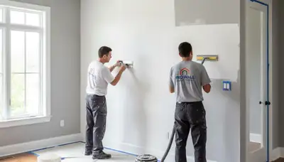 Drywall repair in Wellesley, MA for cracks and holes, creating a smooth wall surface for painting