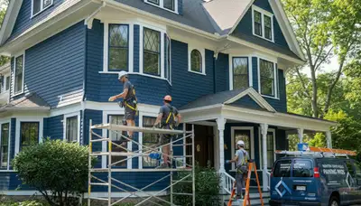 Painting contractor team in Wellesley, MA providing professional interior and exterior painting services