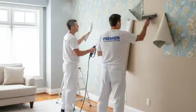 Wallpaper removal service in Wellesley, MA, by Wellesley Paint Pros for clean wall prep