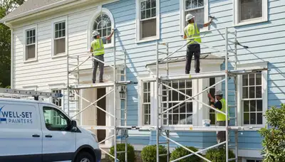 Wellesley, MA painting contractor completing professional interior house painting service